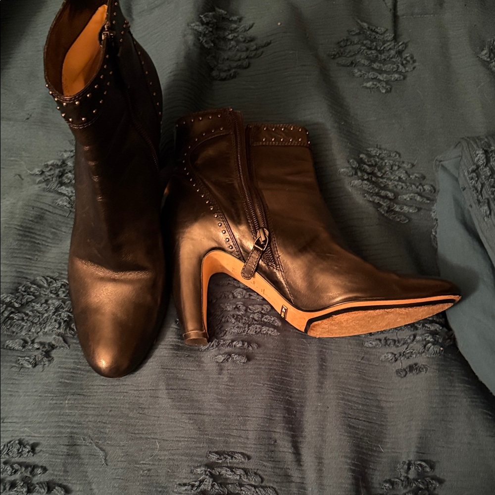 Cole Haan x NikeAir Black Studded Gromet Heeled Boots